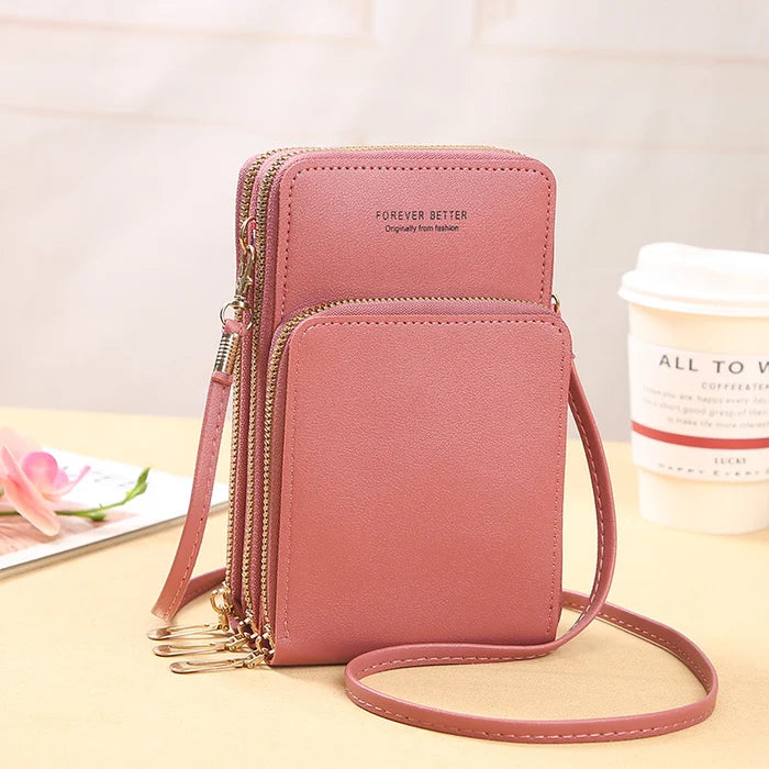 Leather Small Crossbody Bag/Mini Messenger Shoulder Handbag