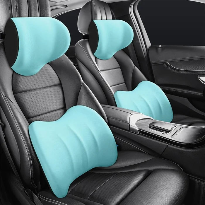 Ergonomic Car Seat Headrest & Lumbar Cushion