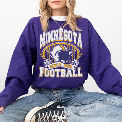 Minnesota Football Sweatshirt Viking Sweatshirt Crewneck Minnesota Football Crewneck Sunday Minnesota/ Minnesota Team Football Shirt