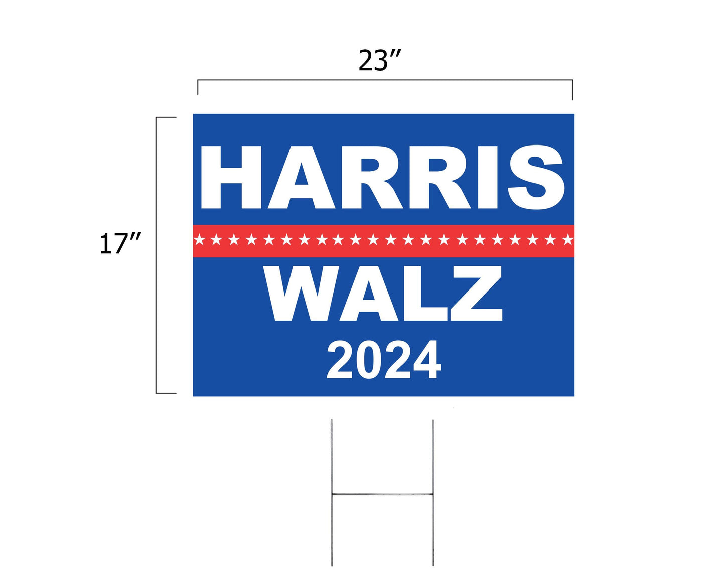 Harris Walz Yard Sign 2024 – 23in x 17in Weatherproof Yard Sign with Stakes – Vote Kamala Harris Yard Sign - Tim Walz Yard Sign