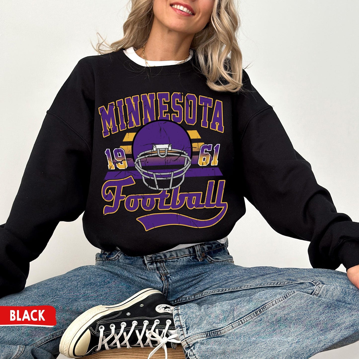 Minnesota Football Crewneck Sweatshirt / T-Shirt, Vintage Viking Sweatshirt, Minnesota Sunday Football