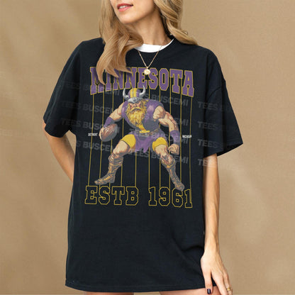 Retro Minnesota Football T-Shirt, Vintage Puple and Gold Minnesota Football Jersey Graphic Tee Shirt for Men Women, Justin Jefferson Merch