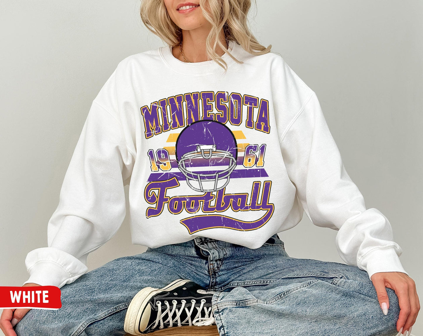 Minnesota Football Crewneck Sweatshirt / T-Shirt, Vintage Viking Sweatshirt, Minnesota Sunday Football