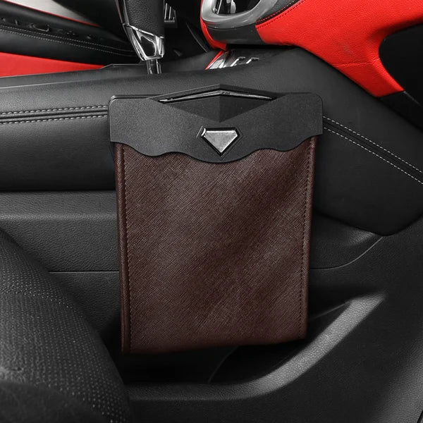 HOT SALE🔥 Smart LED Waterproof Car Leather Trash Can