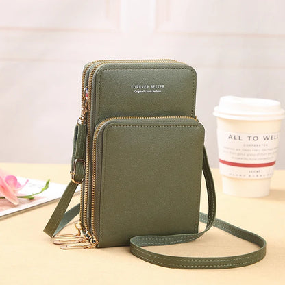 Leather Small Crossbody Bag/Mini Messenger Shoulder Handbag