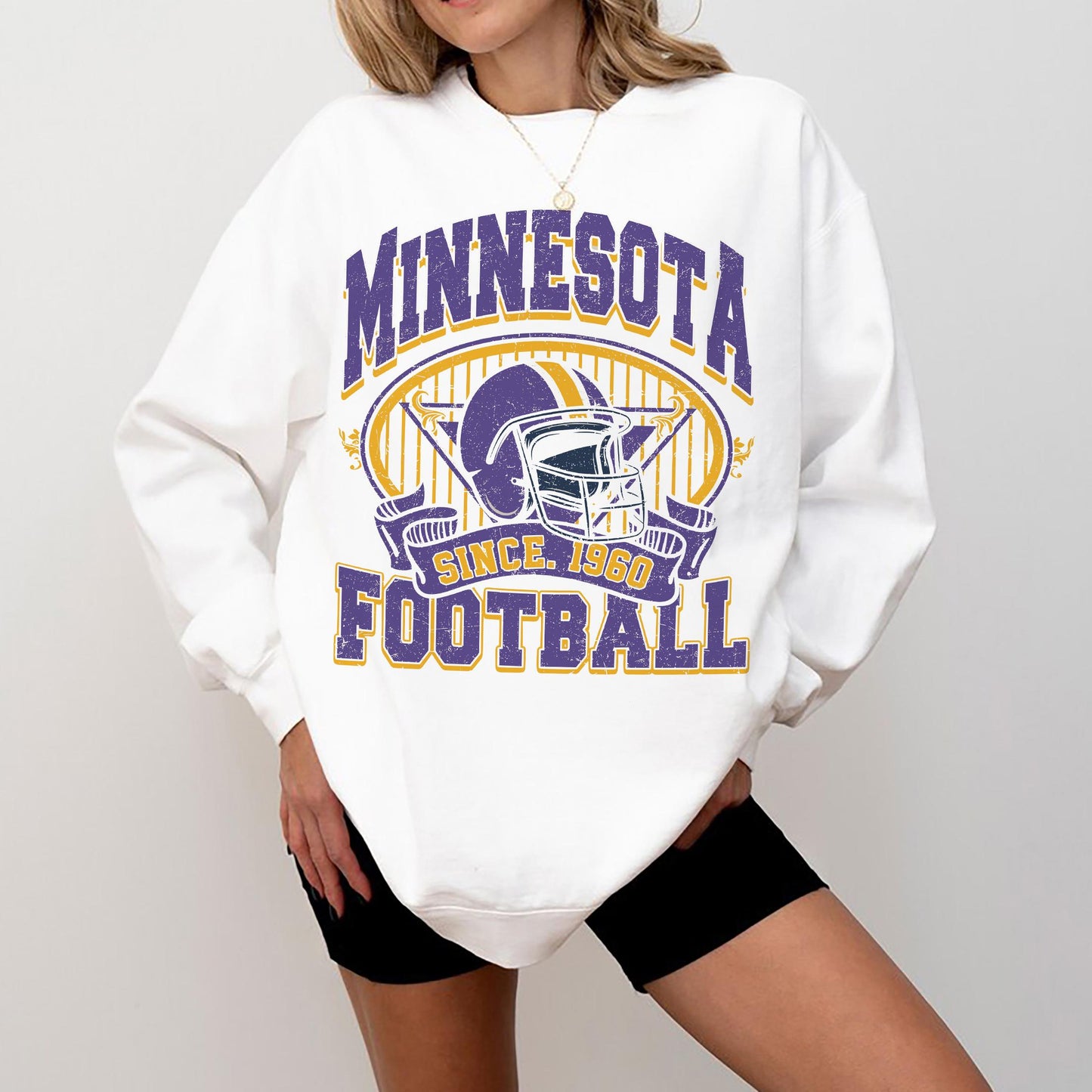 Minnesota Football Sweatshirt Viking Sweatshirt Crewneck Minnesota Football Crewneck Sunday Minnesota/ Minnesota Team Football Shirt