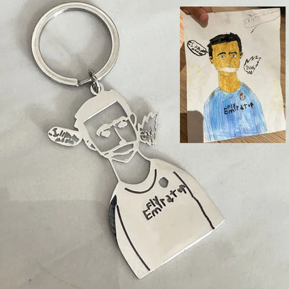 HOT SALE🔥Customized Drawing Keychain, Personalized Custom Photo Car Keyring Key Chains Jewelry