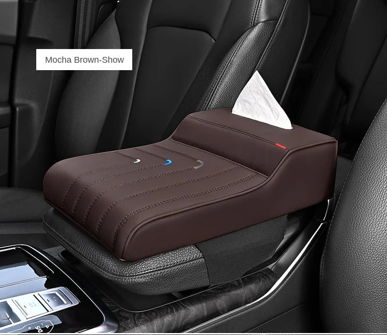 Car armrest heightening leather pillow (suitable for 99% of car models)