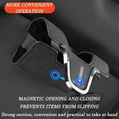 🔥HOT SALE 45% OFF🔻Car Multi-Functional High-Grade Leather Glasses Holder [Universal Fitment]