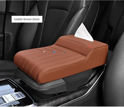 Car armrest heightening leather pillow (suitable for 99% of car models)