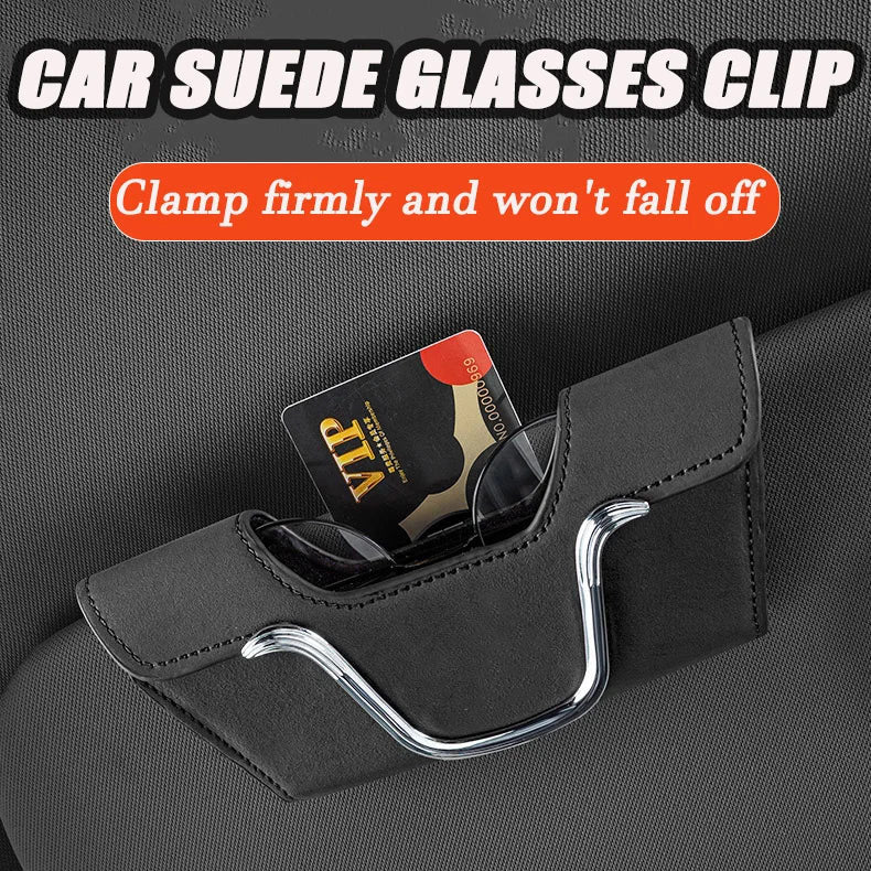 🔥HOT SALE 45% OFF🔻Car Multi-Functional High-Grade Leather Glasses Holder [Universal Fitment]